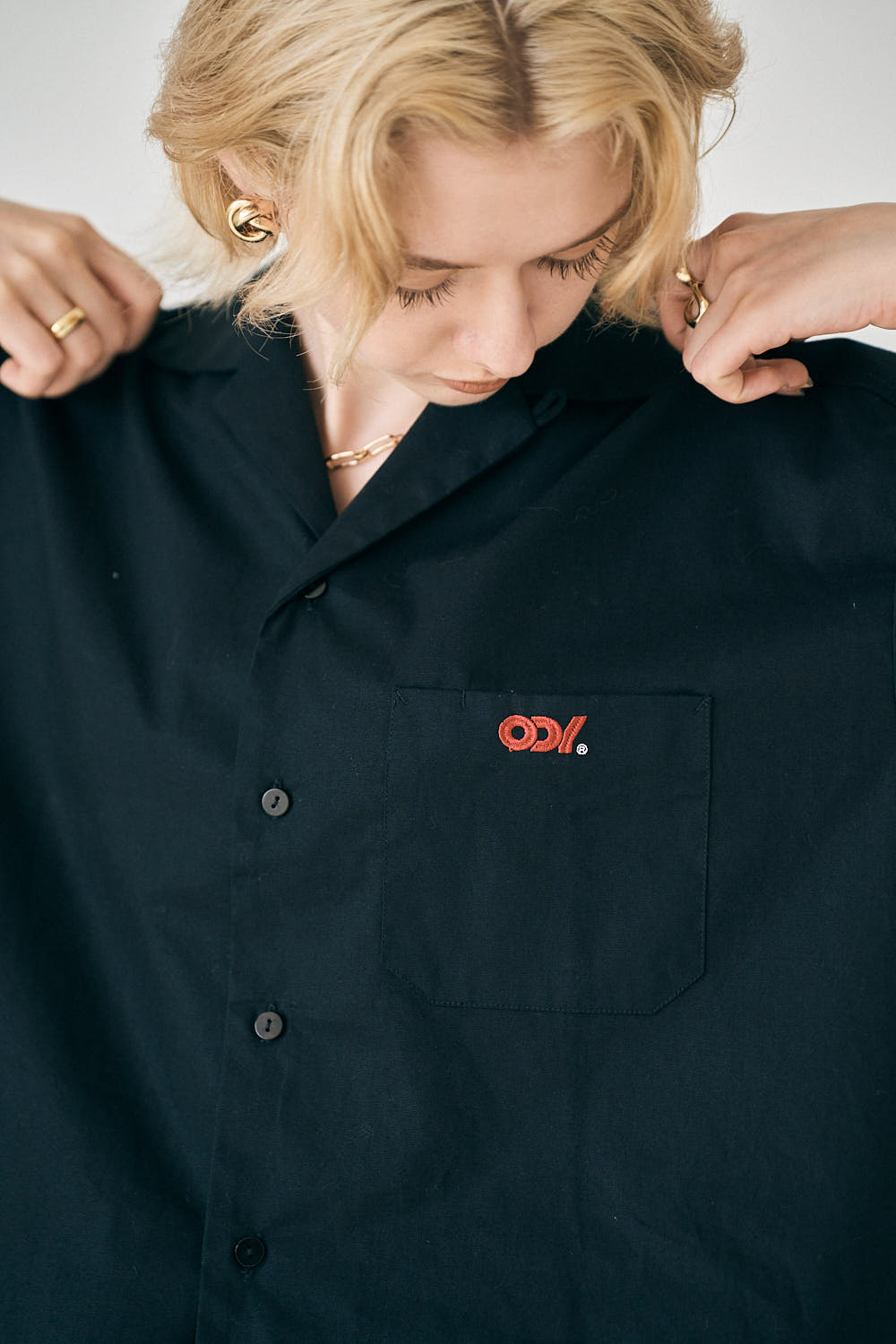 shirt Black Work shirt ODY シャツ 黒 ワークシャツ
