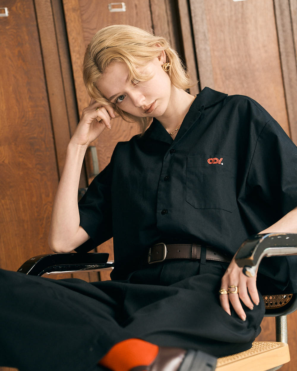 shirt Black Work shirt ODY シャツ 黒 ワークシャツ